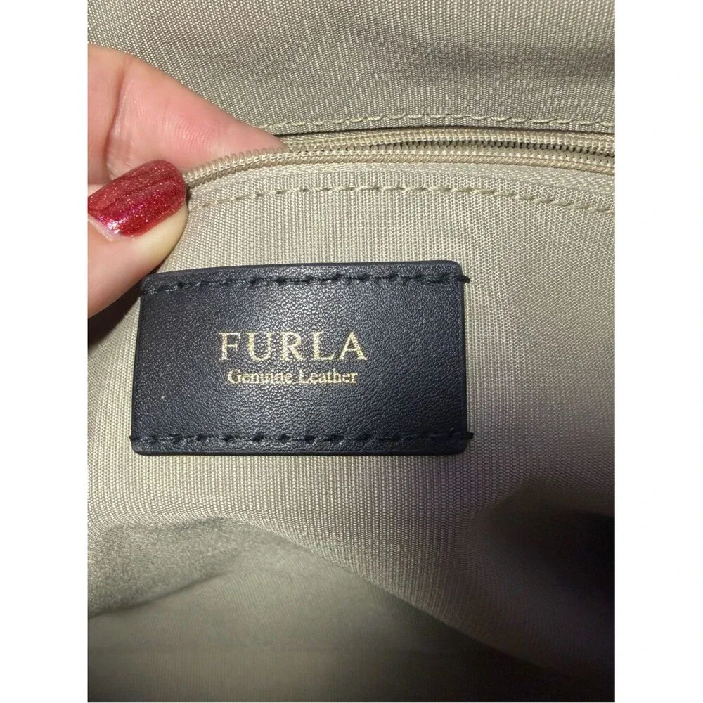 Furla Pebbled Dome Satchel in Pink/Beige